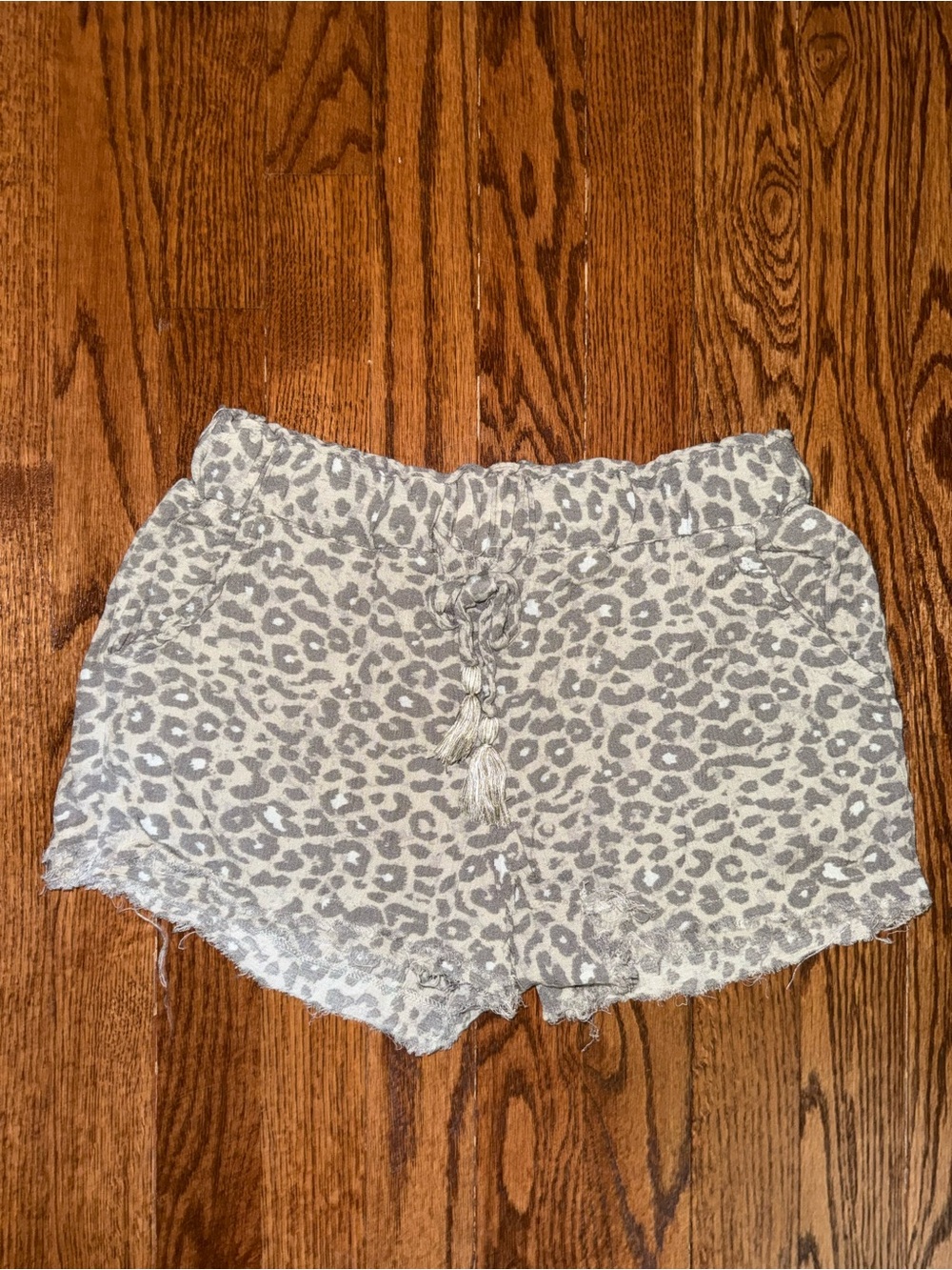 Rewash Gray Leopard Print Athletic Lounge Shorts